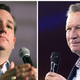 Republican presidential candidates Sen. Ted Cruz of Texas and Ohio Gov. John Kasich have agreed to join forces to try to deny front-runner Donald Trump the GOP presidential nomination, their campaigns said April 24, 2016.
DSK/AFP/Getty Images